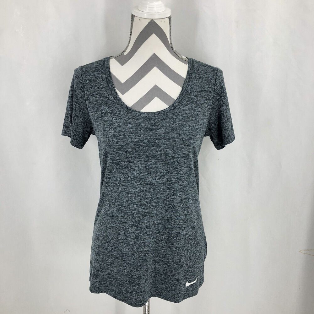 Nike Legend Scoop Neck DryFit Training Heathered Black T Shirt 902082-010 Small